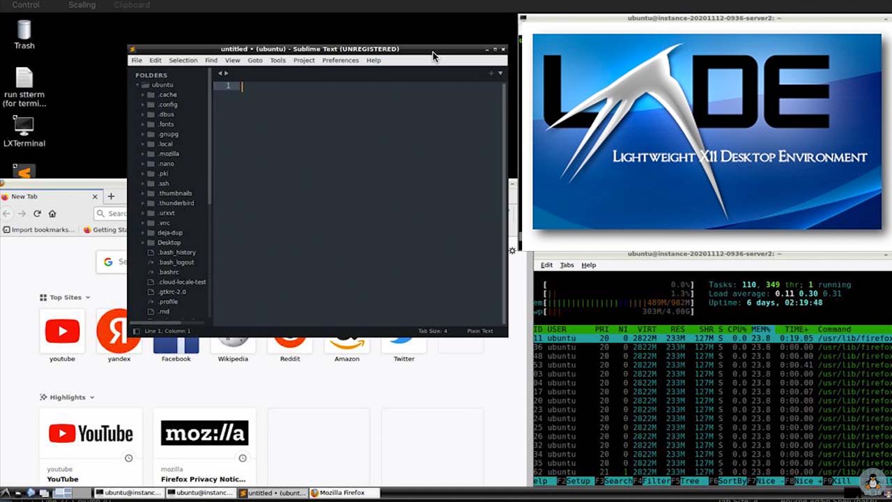 LXDE - рабочее окружение на слабом VPS от Oracle